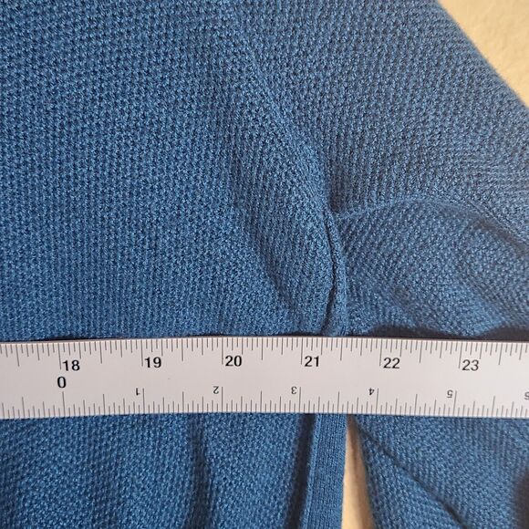 J. Jill Womens XL Knit Top‎ Blue Silk Cotton Blend Lightweight V Neck Tunic - Picture 4 of 7